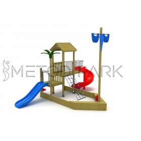 34 A Ship Themed Wooden Playground